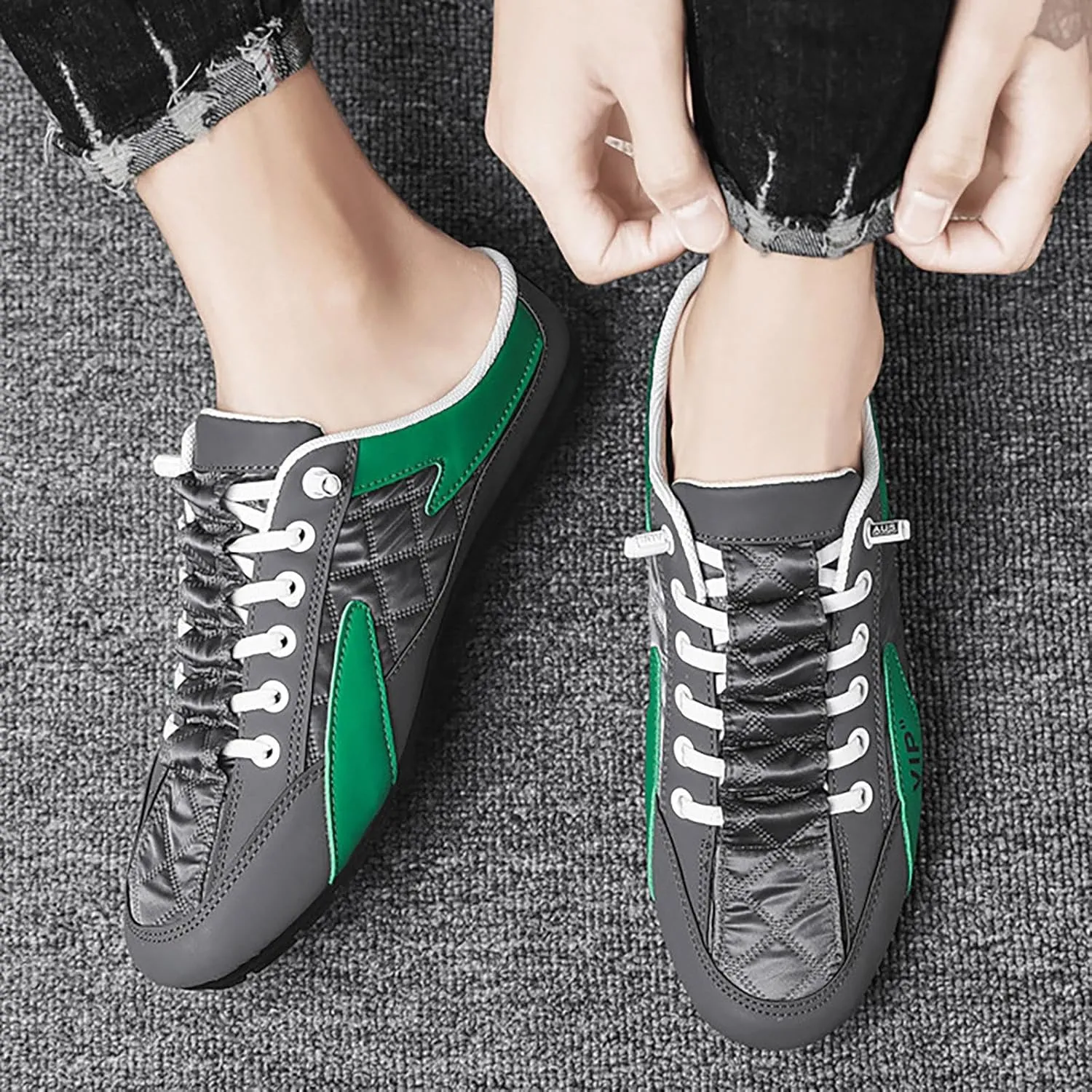 2023 Men's New Spring And Autumn Fisherman's Shoes Slip On Shoes Mens Suede Shoes Casual Lightweight Tennis Mesh Trendy