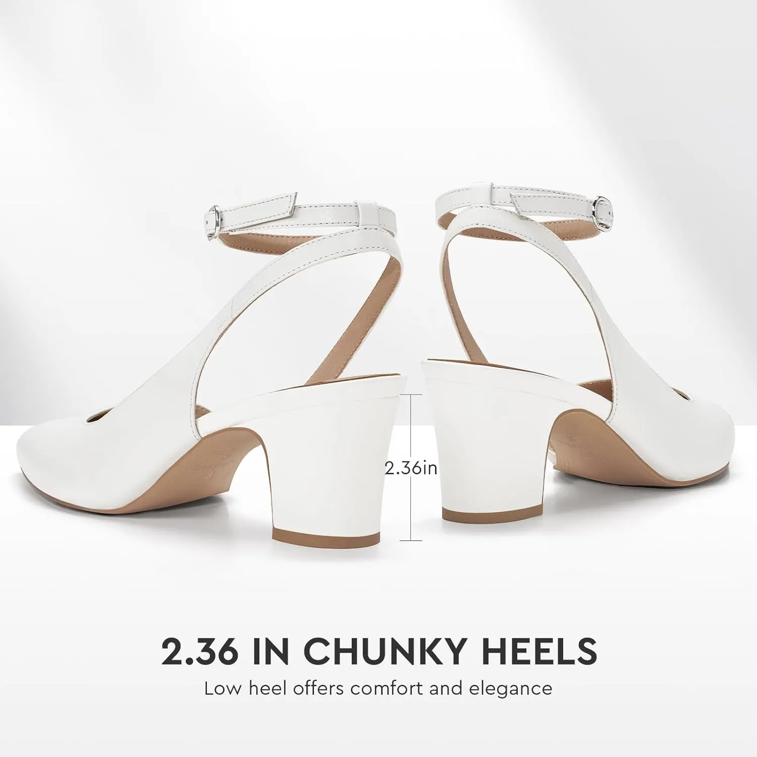 ALICEPUB Women's Closed Toe Heels Pumps Slingback Heels 2inch Chunky Block Heels Low Dress Shoes Comfortable Business Office Work Heels Wedding Shoes