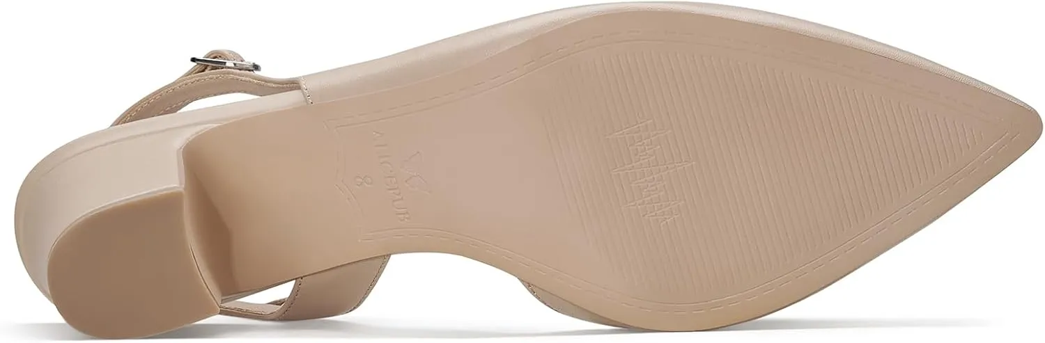 ALICEPUB Women's Closed Toe Heels Pumps Slingback Heels 2inch Chunky Block Heels Low Dress Shoes Comfortable Business Office Work Heels Wedding Shoes