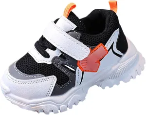 Baby Infant Chunky Sole Non Slip First Walking Sneaker Toddler Newborn Hook and Loops Mesh Breathable Ankle Sport Shoes