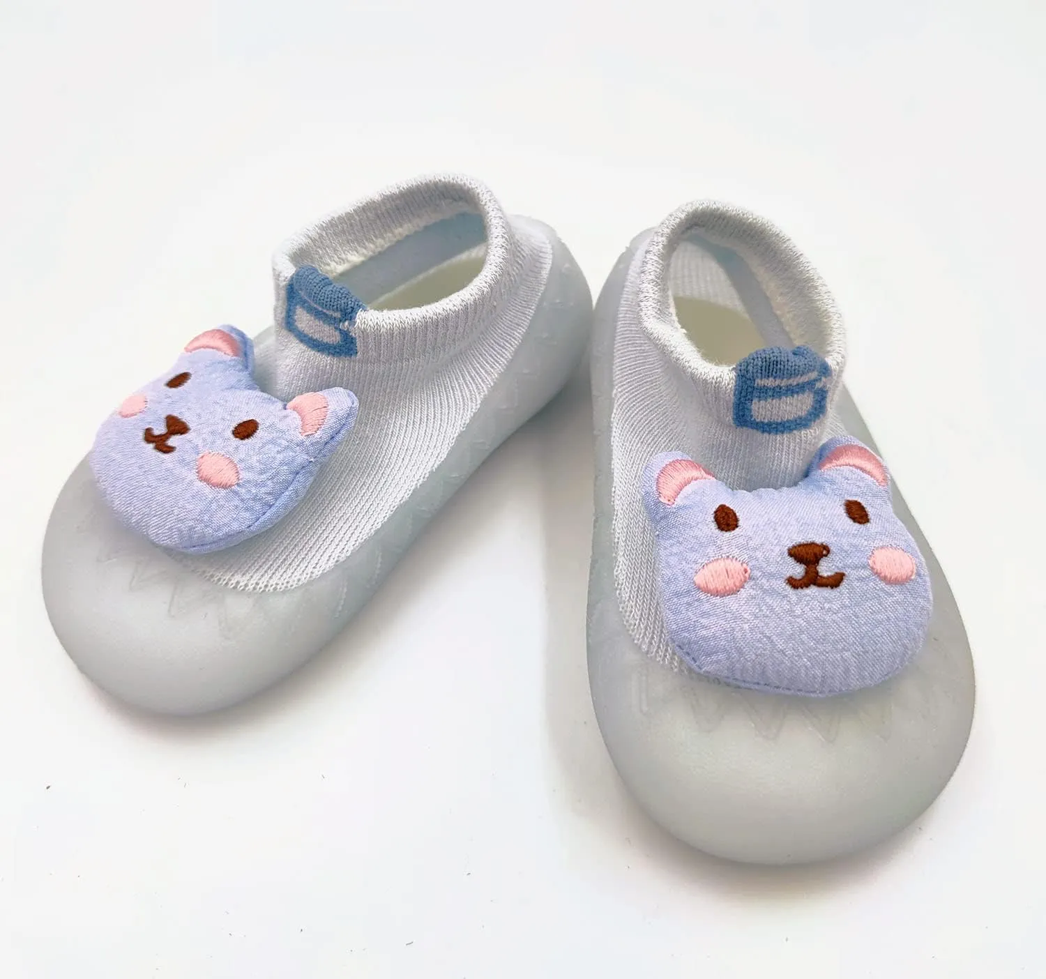 Baby Sock Shoes(0~36 months) Toddler Non-Slip Soft Bottom First Walking Shoes Breathable Lightwewight Cute Animal Rubber Sole Shoes Floor Slippers for Boys Girls