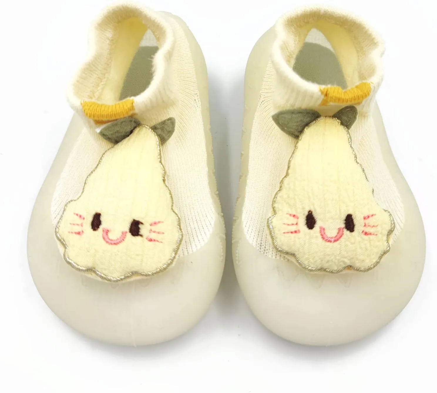Baby Sock Shoes(0~36 months) Toddler Non-Slip Soft Bottom First Walking Shoes Breathable Lightwewight Cute Animal Rubber Sole Shoes Floor Slippers for Boys Girls