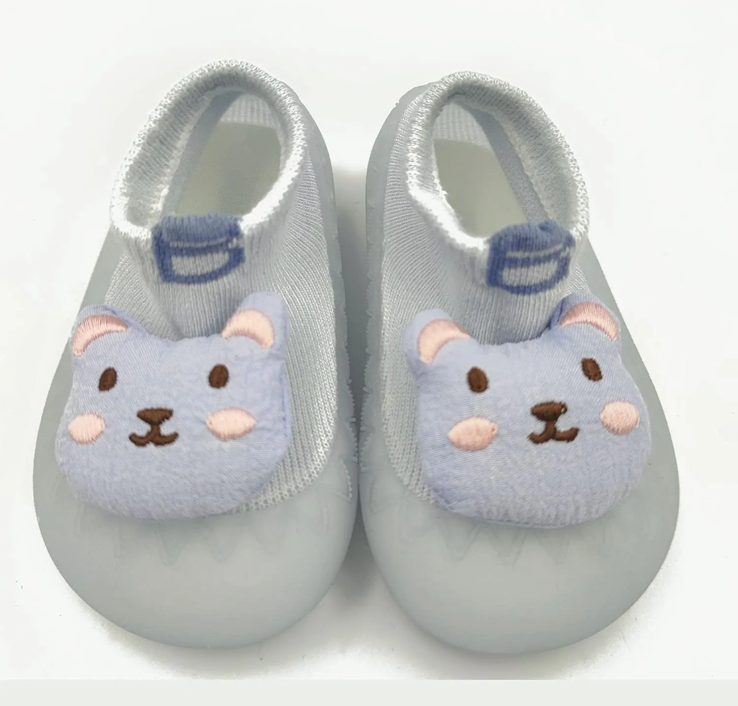 Baby Sock Shoes(0~36 months) Toddler Non-Slip Soft Bottom First Walking Shoes Breathable Lightwewight Cute Animal Rubber Sole Shoes Floor Slippers for Boys Girls