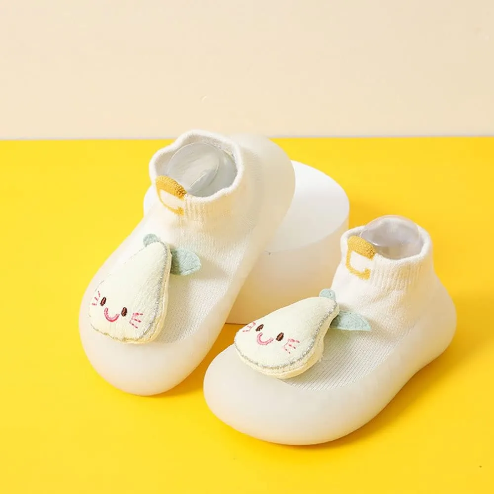 Baby Sock Shoes(0~36 months) Toddler Non-Slip Soft Bottom First Walking Shoes Breathable Lightwewight Cute Animal Rubber Sole Shoes Floor Slippers for Boys Girls