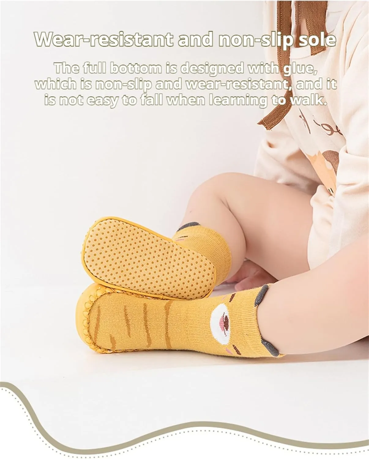 Baby Toddler Non-skid Sock Shoes Non Slip Floor Slipper for Boys Girls First Walking 2 Pairs
