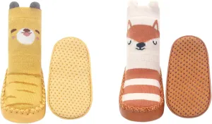 Baby Toddler Non-skid Sock Shoes Non Slip Floor Slipper for Boys Girls First Walking 2 Pairs