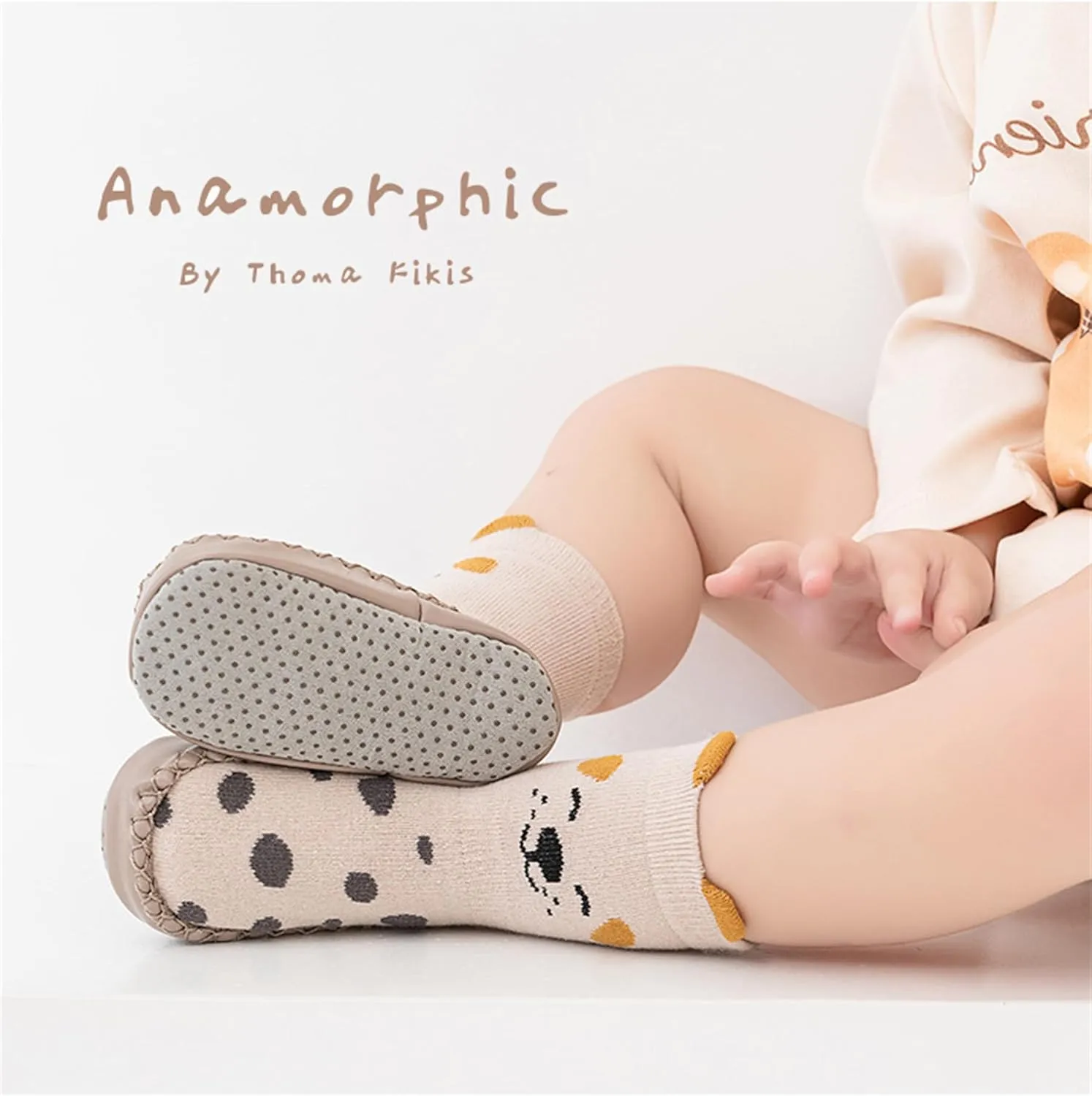 Baby Toddler Non-skid Sock Shoes Non Slip Floor Slipper for Boys Girls First Walking 2 Pairs