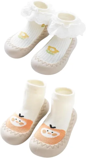 Baby Toddler Non-skid Sock Shoes Non Slip Floor Slipper for Boys Girls First Walking 2 Pairs