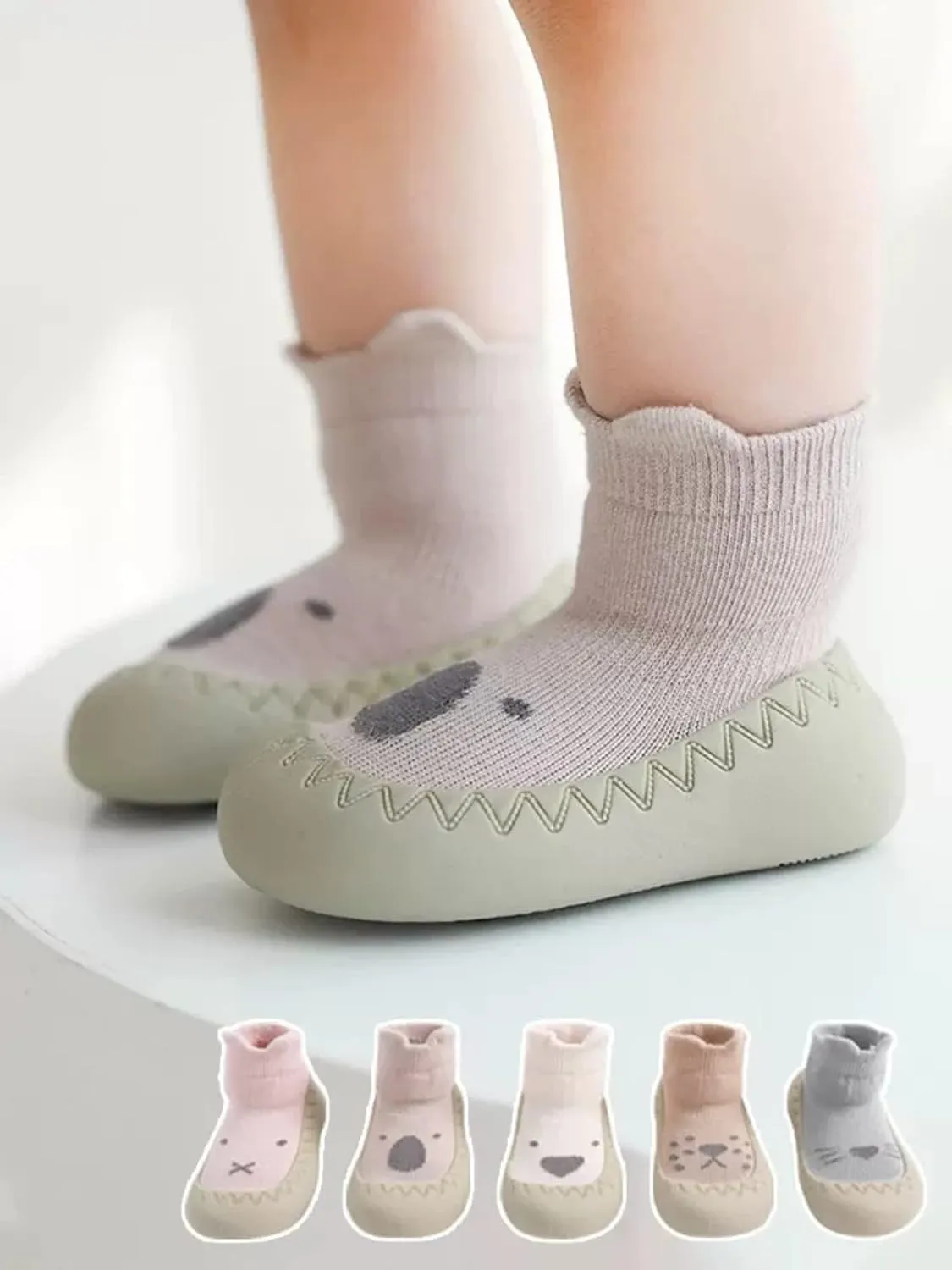 Baby Toddler Non-skid Sock Shoes Non Slip Floor Slipper for Boys Girls First Walking 2 Pairs