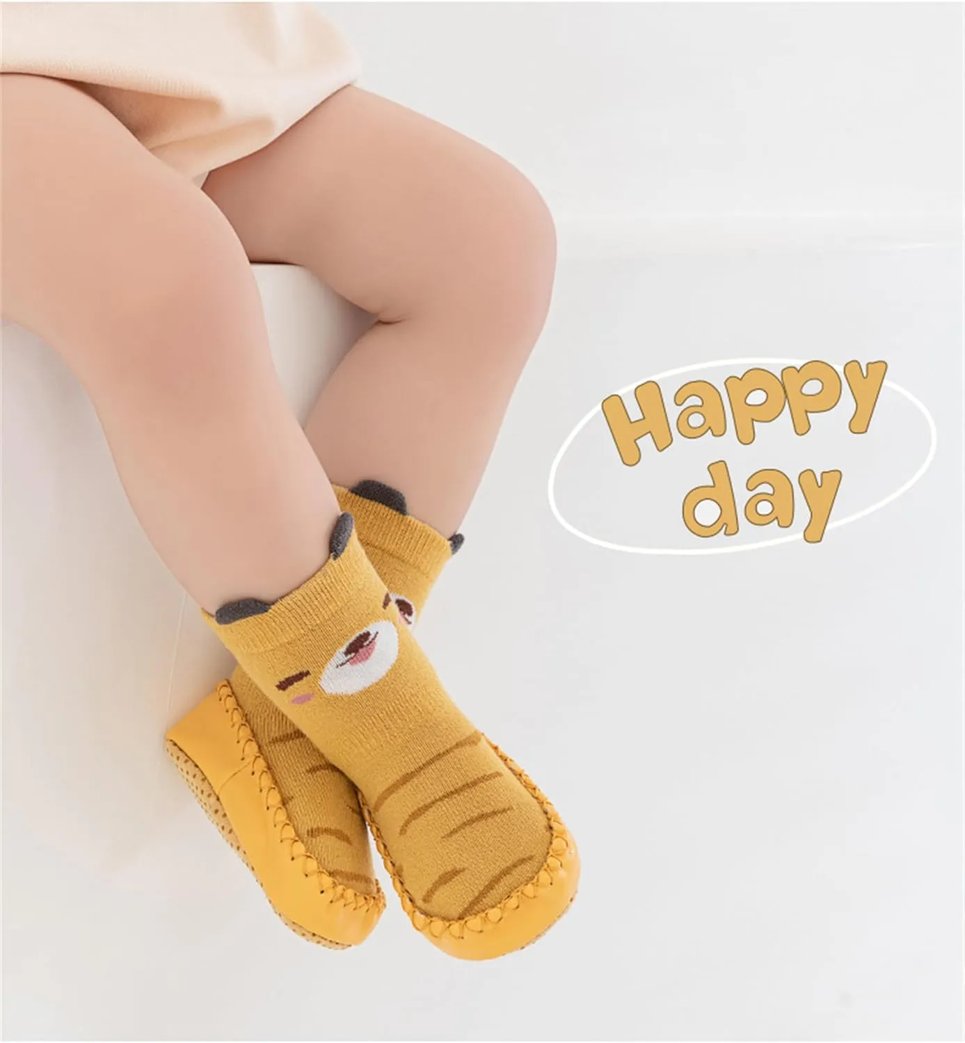 Baby Toddler Non-skid Sock Shoes Non Slip Floor Slipper for Boys Girls First Walking 2 Pairs