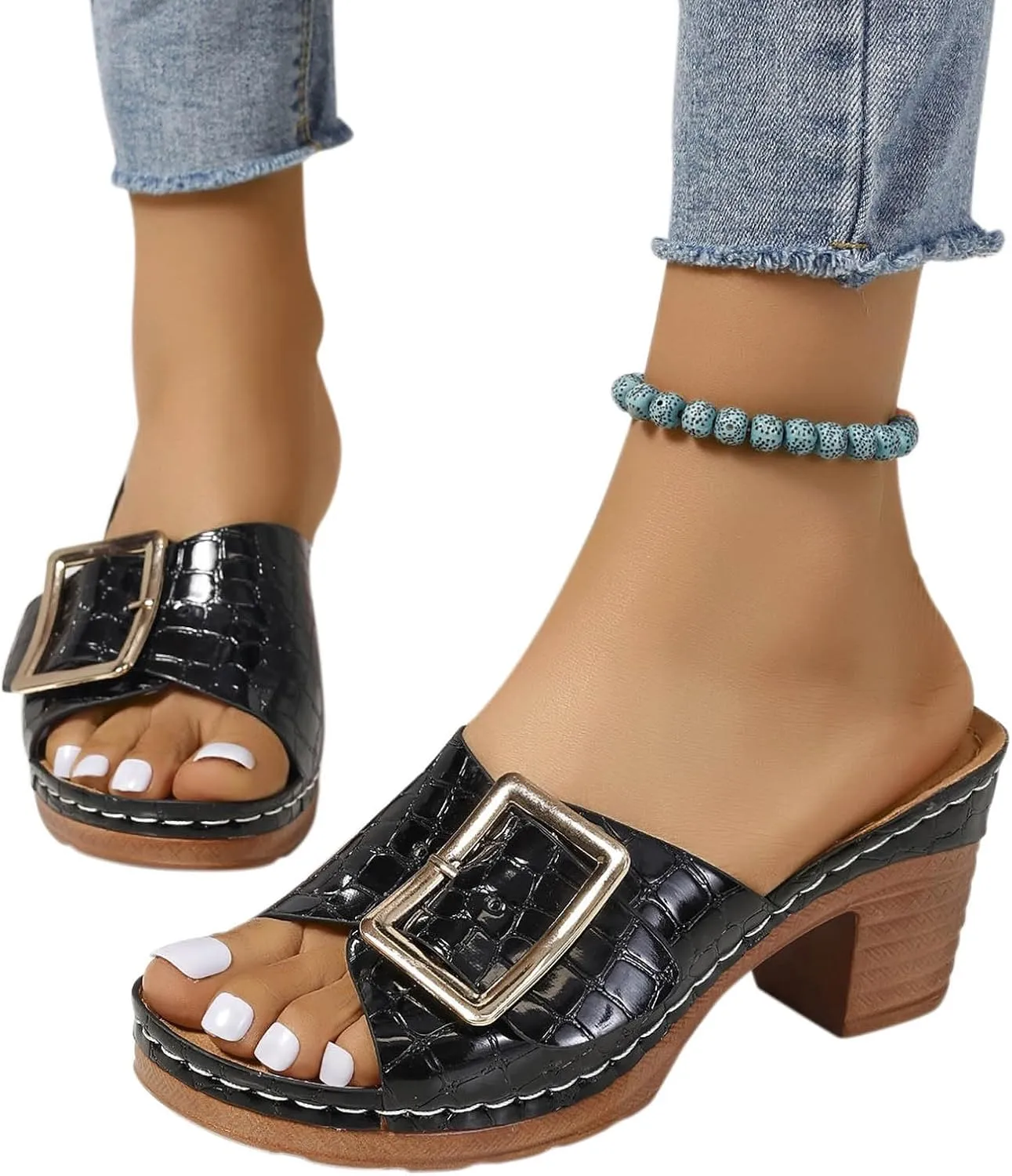 Beach Sandals for Women Dressy Fashion Casual Comfy Classic Summer Arch-Support Slides Mules Loungewear Shoes