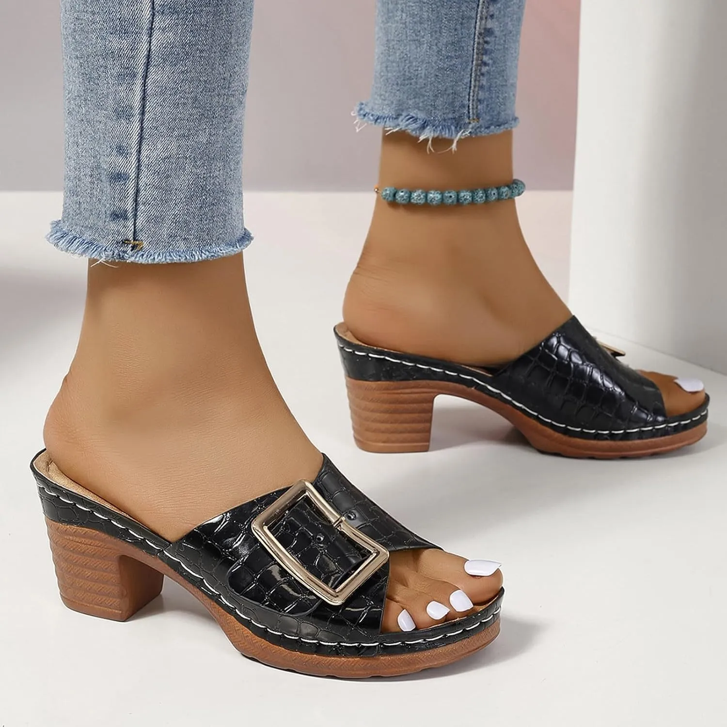 Beach Sandals for Women Dressy Fashion Casual Comfy Classic Summer Arch-Support Slides Mules Loungewear Shoes