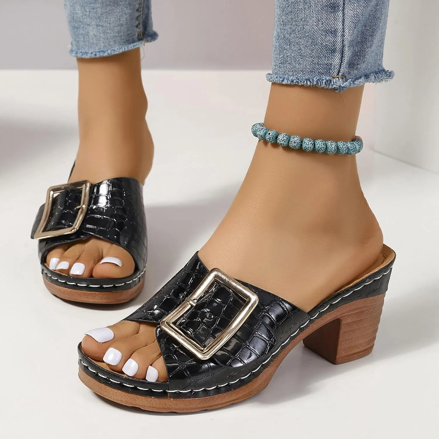 Beach Sandals for Women Dressy Fashion Casual Comfy Classic Summer Arch-Support Slides Mules Loungewear Shoes