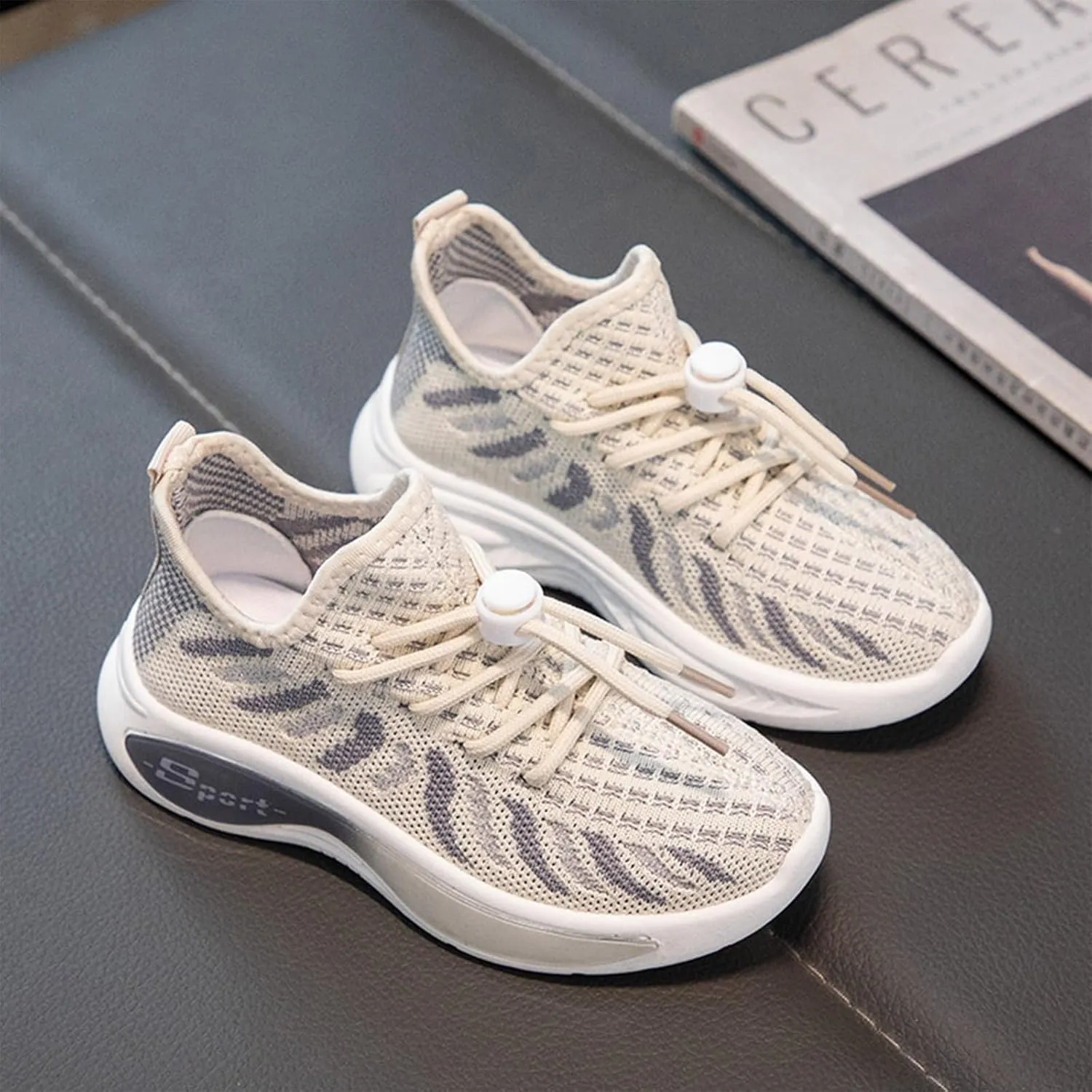 Boys Kids Mesh Running Sport Shoes Lace-Up Non Slip Sneaker Childrens Breathable Non Slip Soft Casual Shoes Athletic