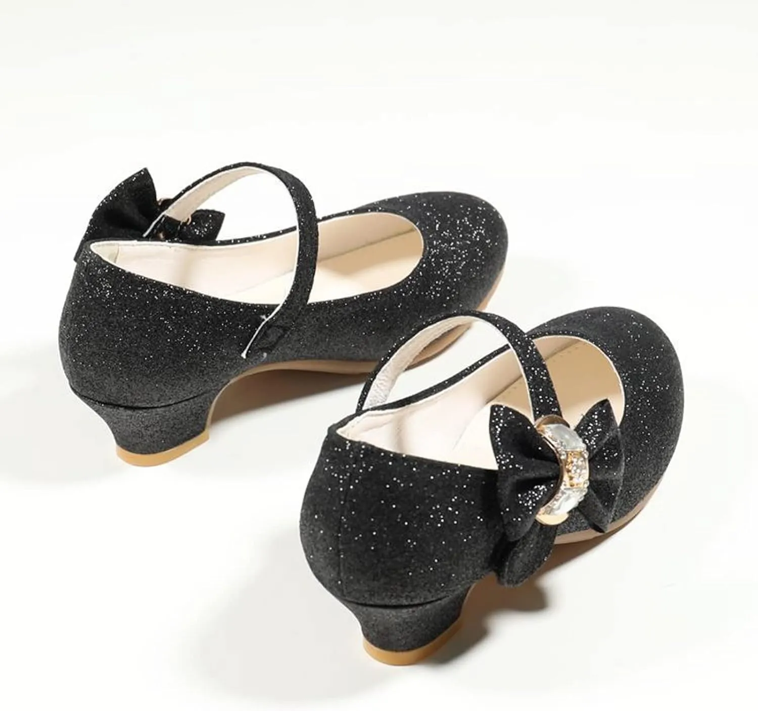 Children Girl Mary Jane Flats Indoor Party Dance Sandals Bowknot Princess Dress Mary Janes PU Leather Heeled Moccasins