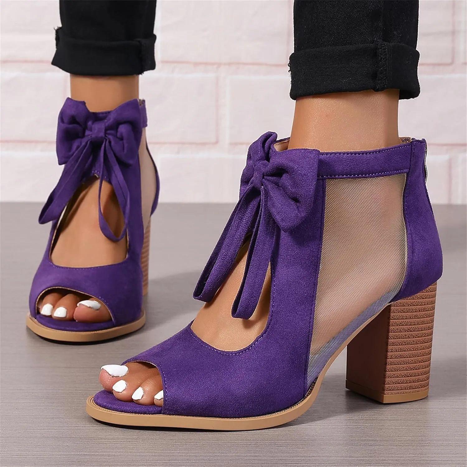 Chunky Heels For Women Wedding Chunky Block Open Toe Ankle Strap Heeled Sandals Comfortable Party Dress Pumps Shoes