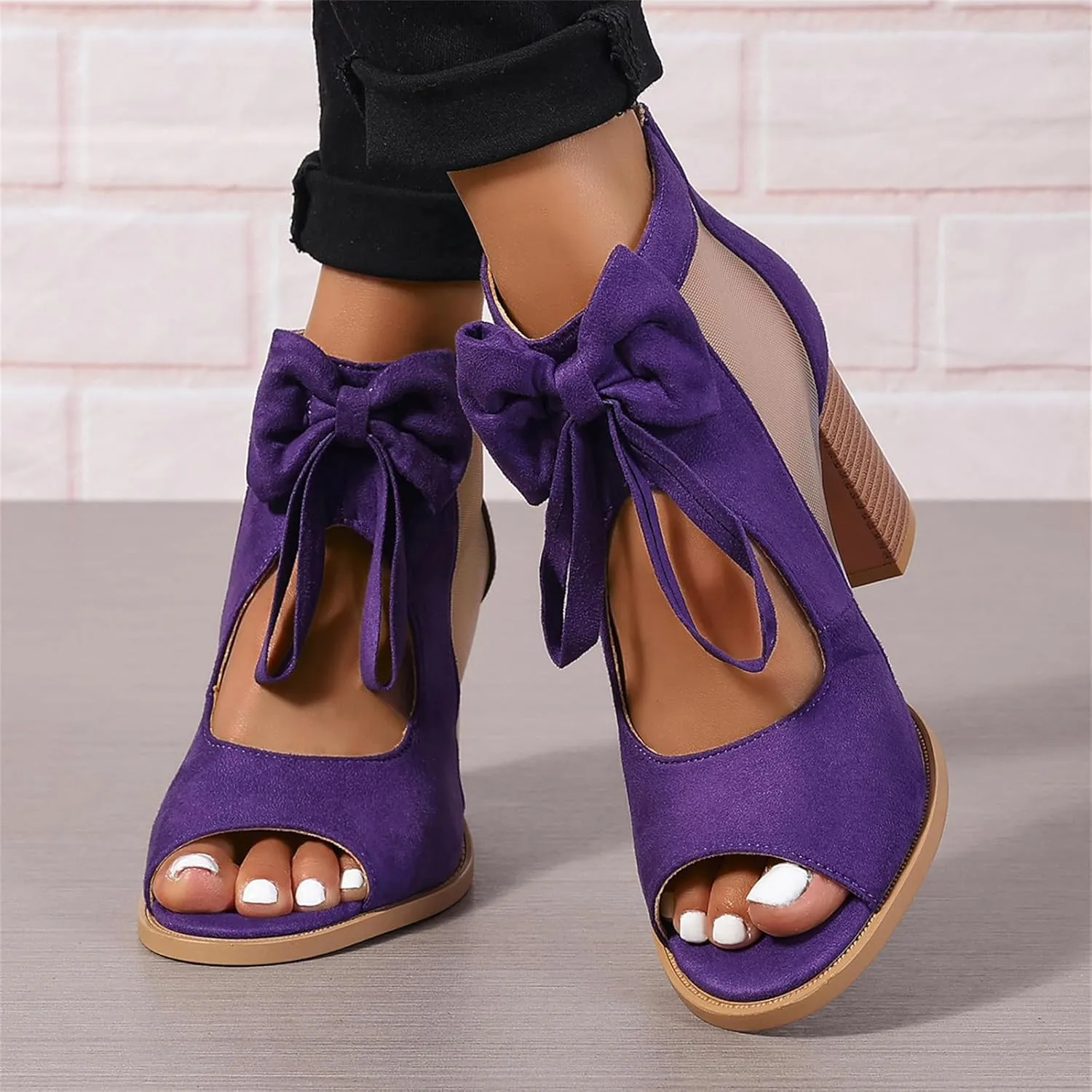 Chunky Heels For Women Wedding Chunky Block Open Toe Ankle Strap Heeled Sandals Comfortable Party Dress Pumps Shoes