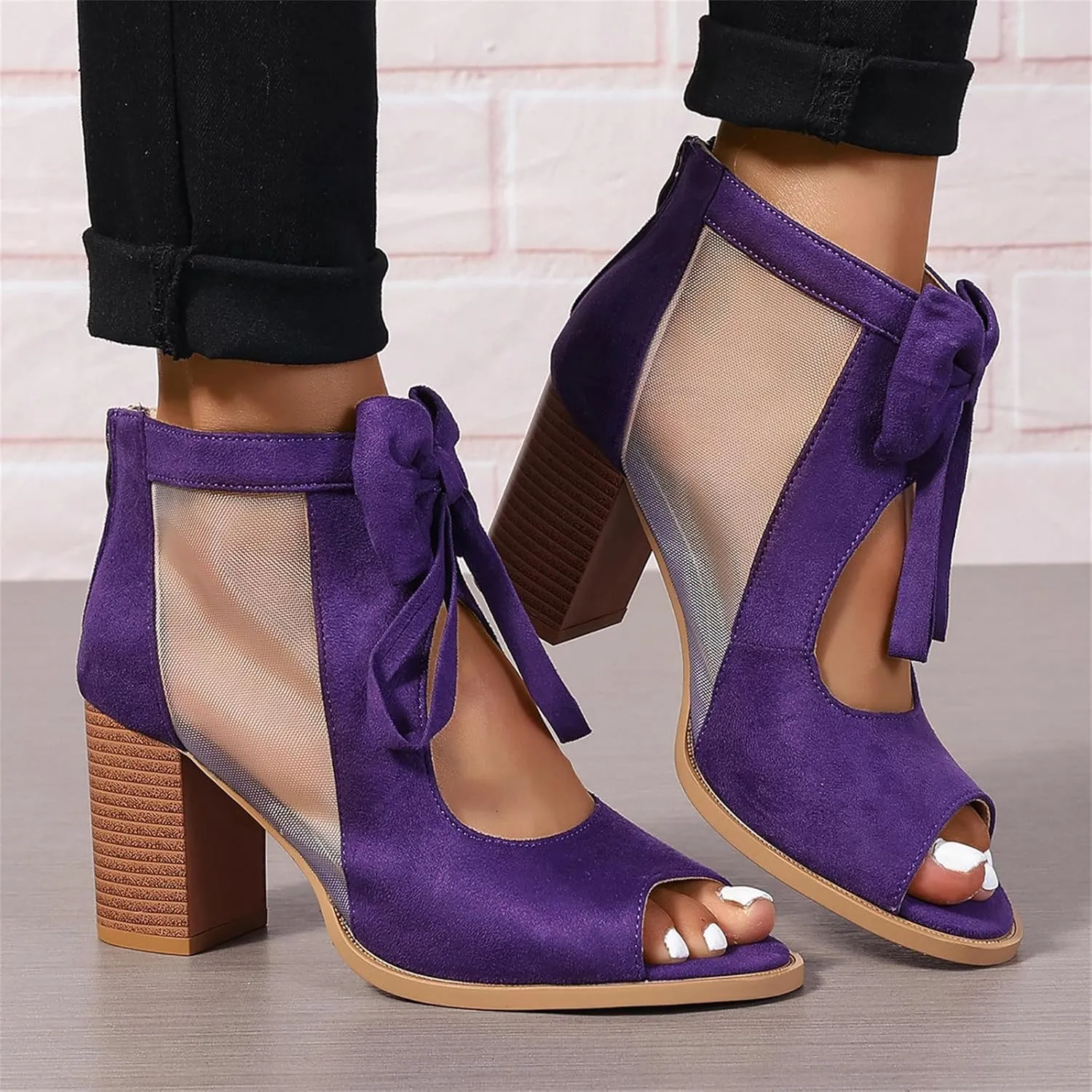 Chunky Heels For Women Wedding Chunky Block Open Toe Ankle Strap Heeled Sandals Comfortable Party Dress Pumps Shoes