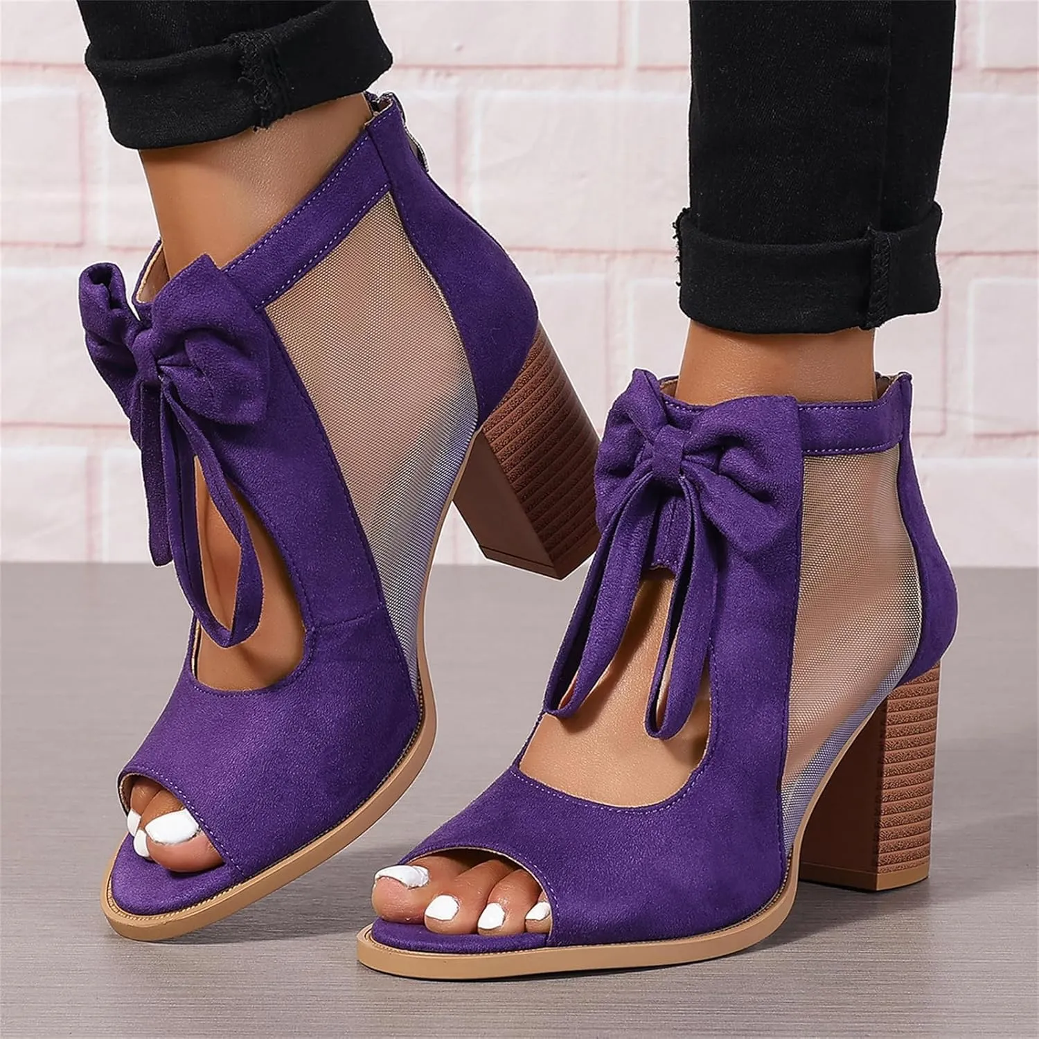 Chunky Heels For Women Wedding Chunky Block Open Toe Ankle Strap Heeled Sandals Comfortable Party Dress Pumps Shoes