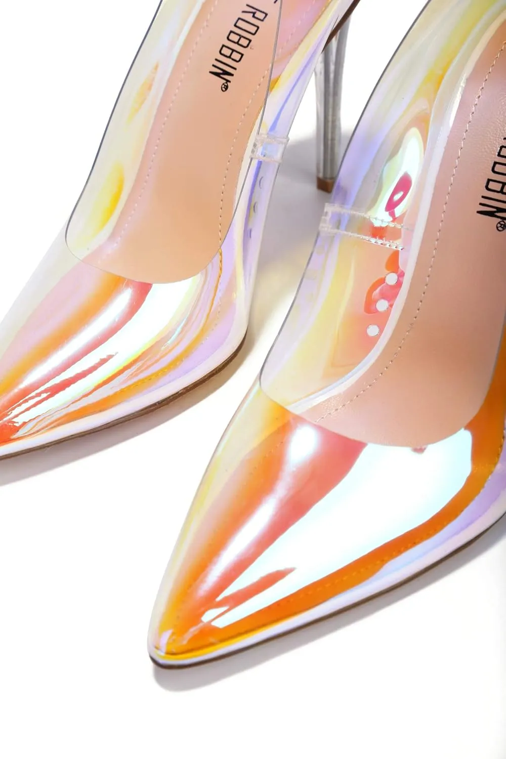 Clear Pointed Toe Heels for Women- Pointy Heels for Women with Transparent Upper, 3.75 inch Lucite Heel & Genuine Leather Insole- Classy Clear Pumps (Glass Doll.A)