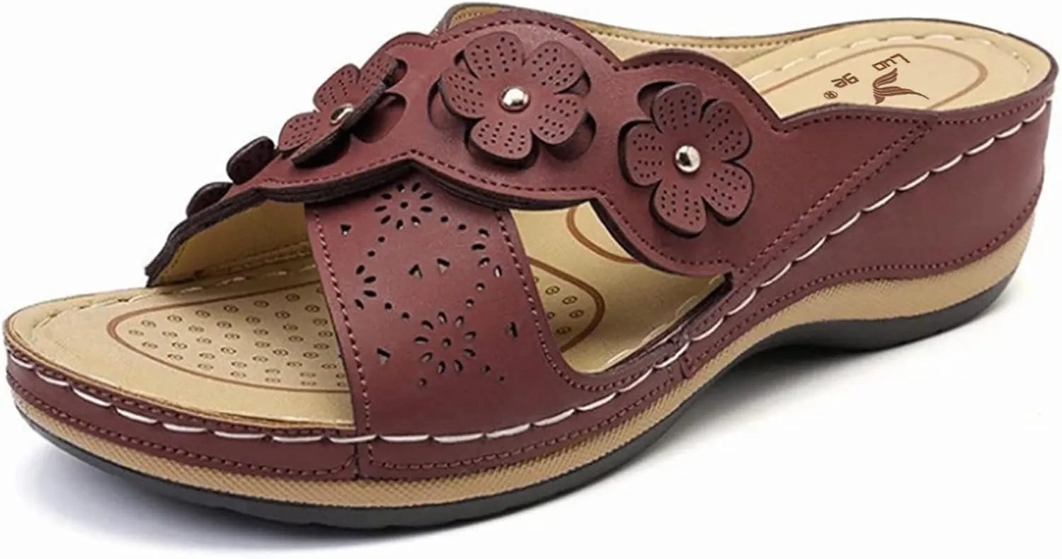 Fashion Slides Sandals for Women Open Toe Arch Support Slides Fashion Slippers Women's Pillow Slippers