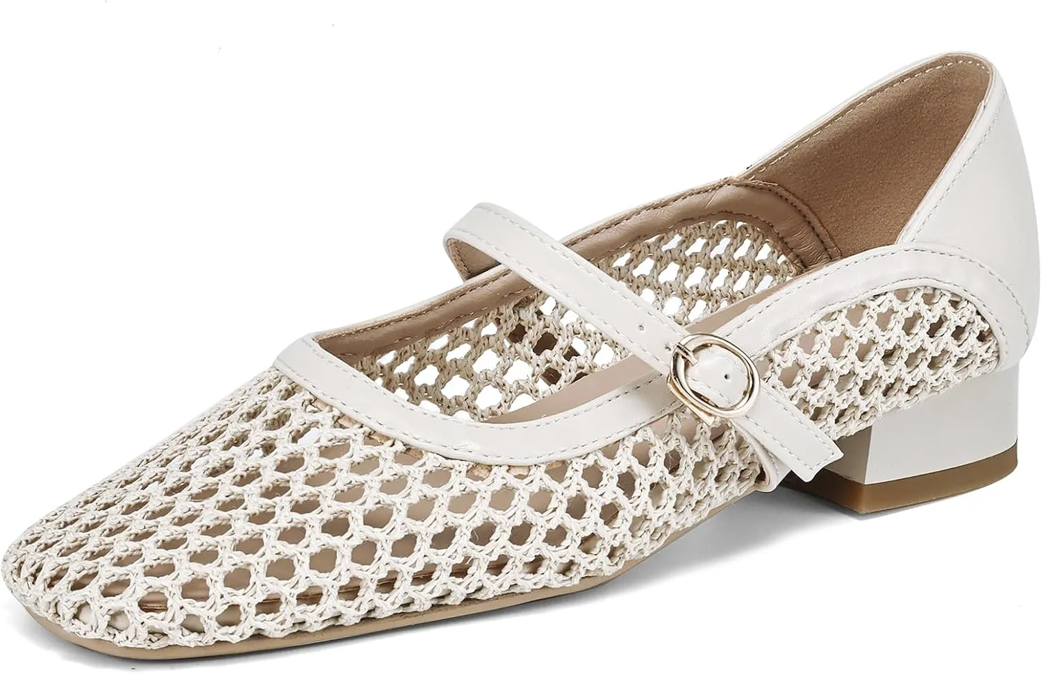 Gicoiz Block Low Mid Heels Mary Jane Square Toe Women Bowtie Shoes