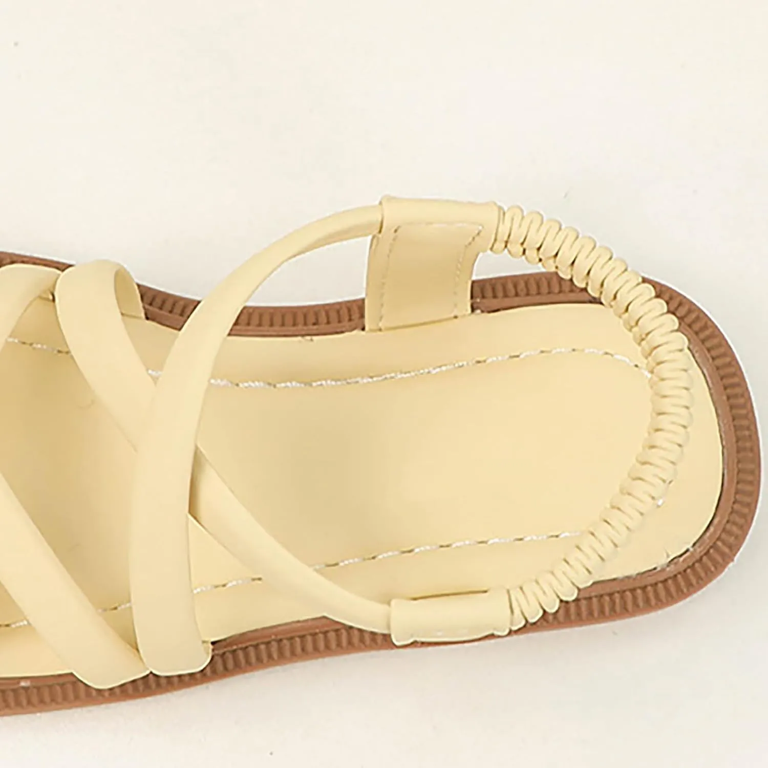 Girls Sandals Strappy Open Toe Outdoor Flats With Elastic Strap Kid Summer Beach Shoes Girl Sandals Size 2 Wide