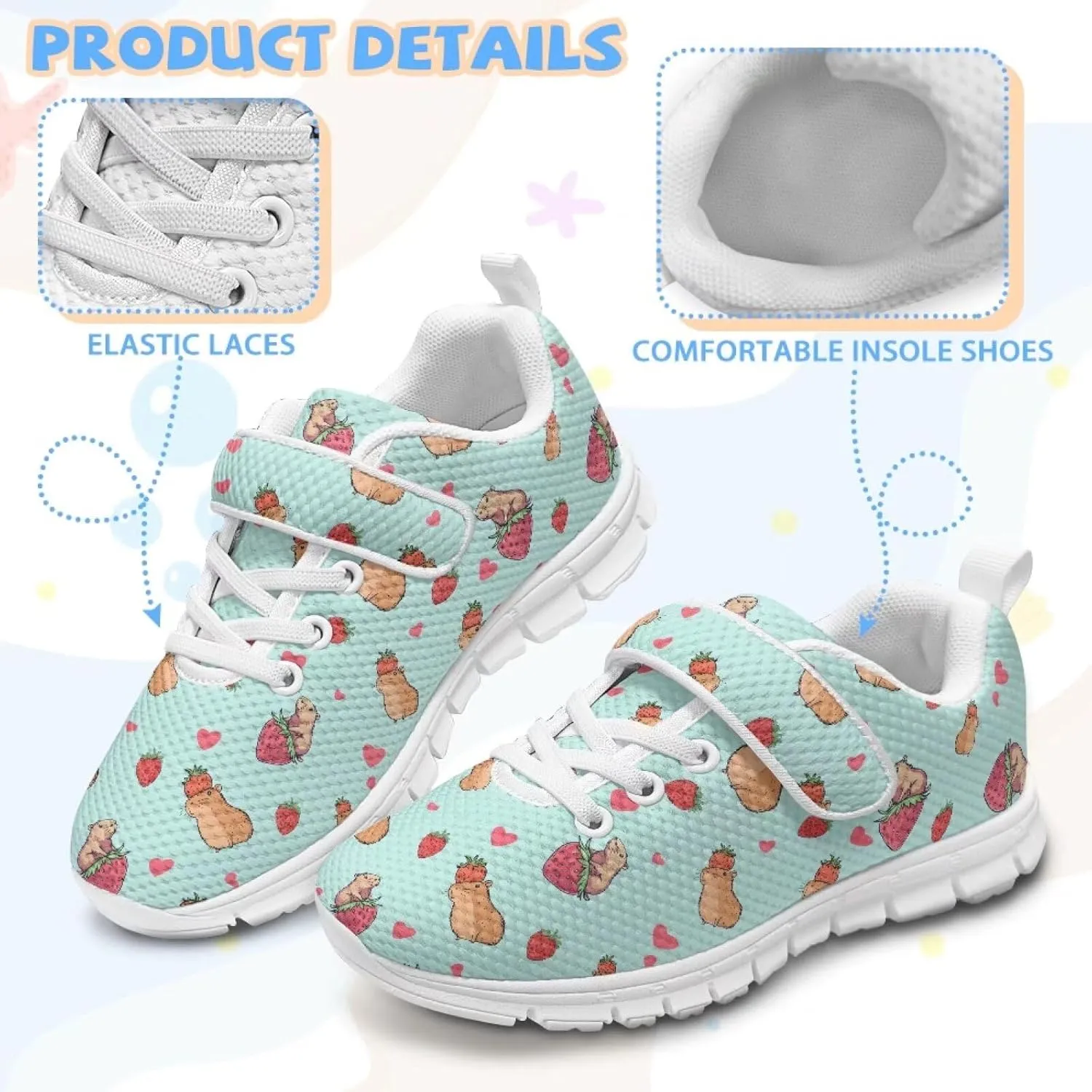 Girls Slip on Shoes Boys Walking Running Shoes for Kids Active