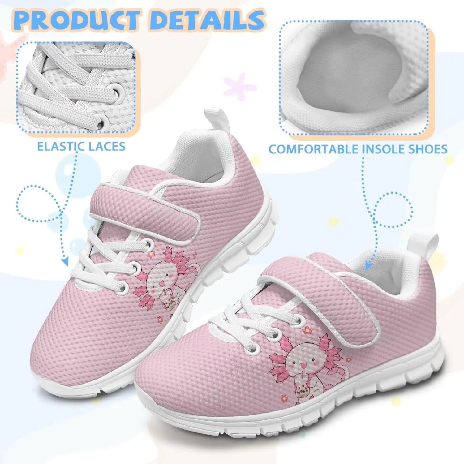 Girls Slip on Shoes Boys Walking Running Shoes for Kids Active