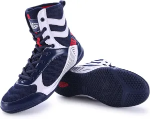 High Traction Men's Sports Boxing Shoes Fitness Training Shoes Sanda Shoes High-top Combat Speed Wrestling Mens Women Breathable Weightlifting Training Shoes