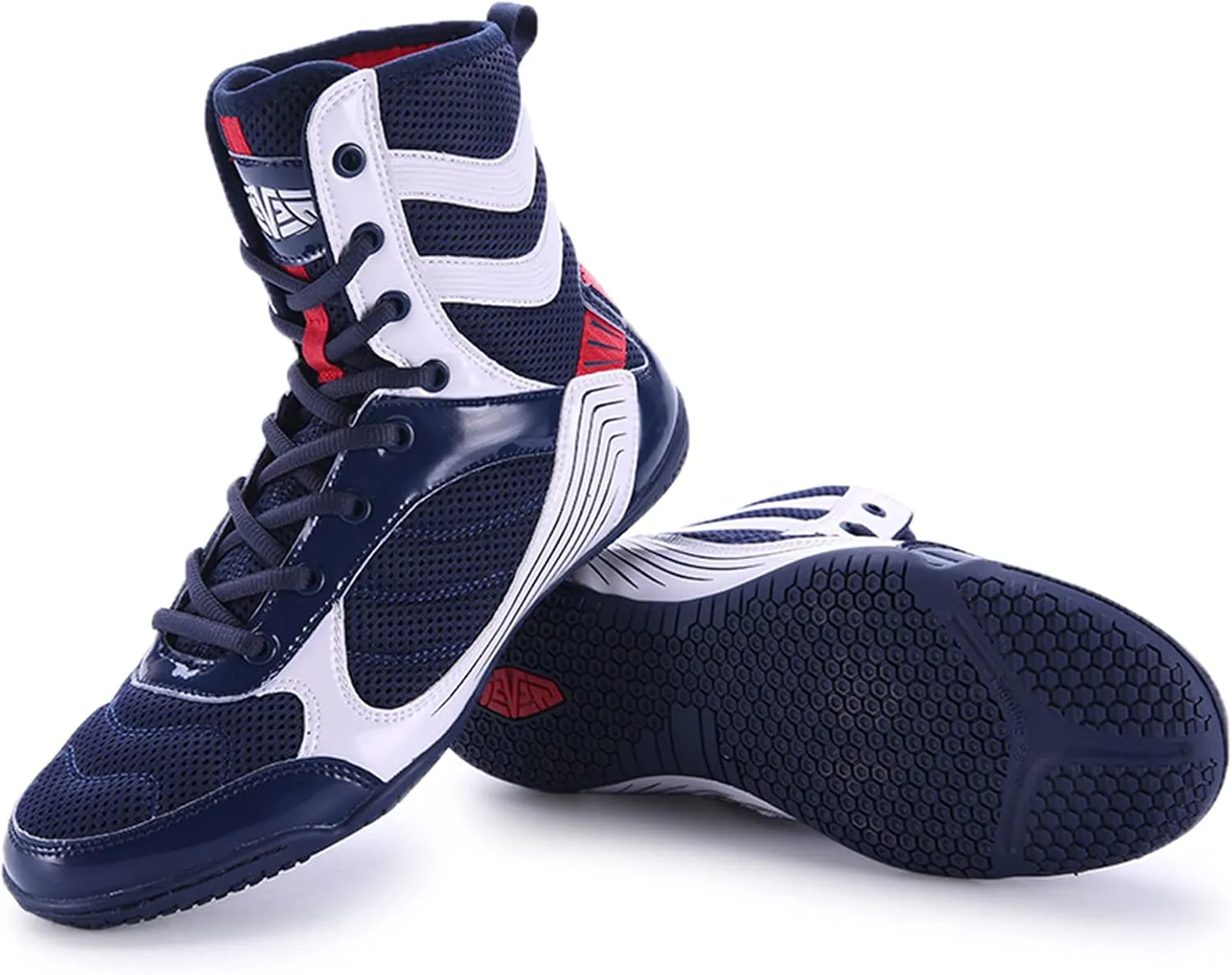 High Traction Men's Sports Boxing Shoes Fitness Training Shoes Sanda Shoes High-top Combat Speed Wrestling Mens Women Breathable Weightlifting Training Shoes