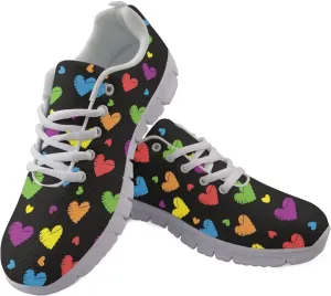 HUGS IDEA Cat Eyes Pattern Cute Women's Casual Sneakers Comfort Running Shoes