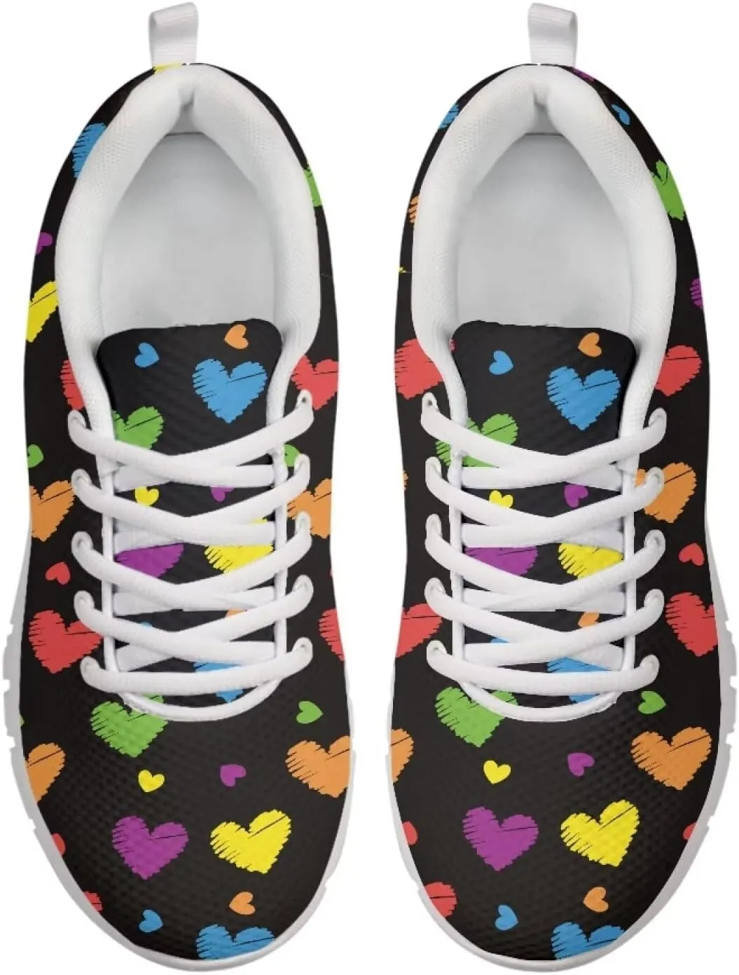 HUGS IDEA Cat Eyes Pattern Cute Women's Casual Sneakers Comfort Running Shoes
