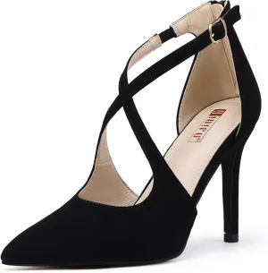 IDIFU IN4 Women's Pumps Closed Toe Stiletto Heels Strappy Wedding Bridal Office Homecoming Work Prom Dress Shoes Bride Comfortable Dressy Formal Pointed Toe Zip