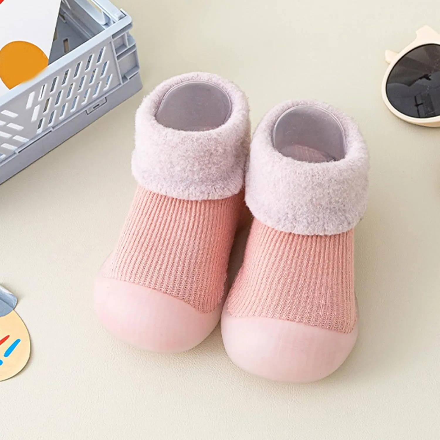 Infant Boys and Girls Indoor and Outdoor Sports Shoes Indoor First Walkers Casual Elastic Socks Shoes Cozy Baby Shoes