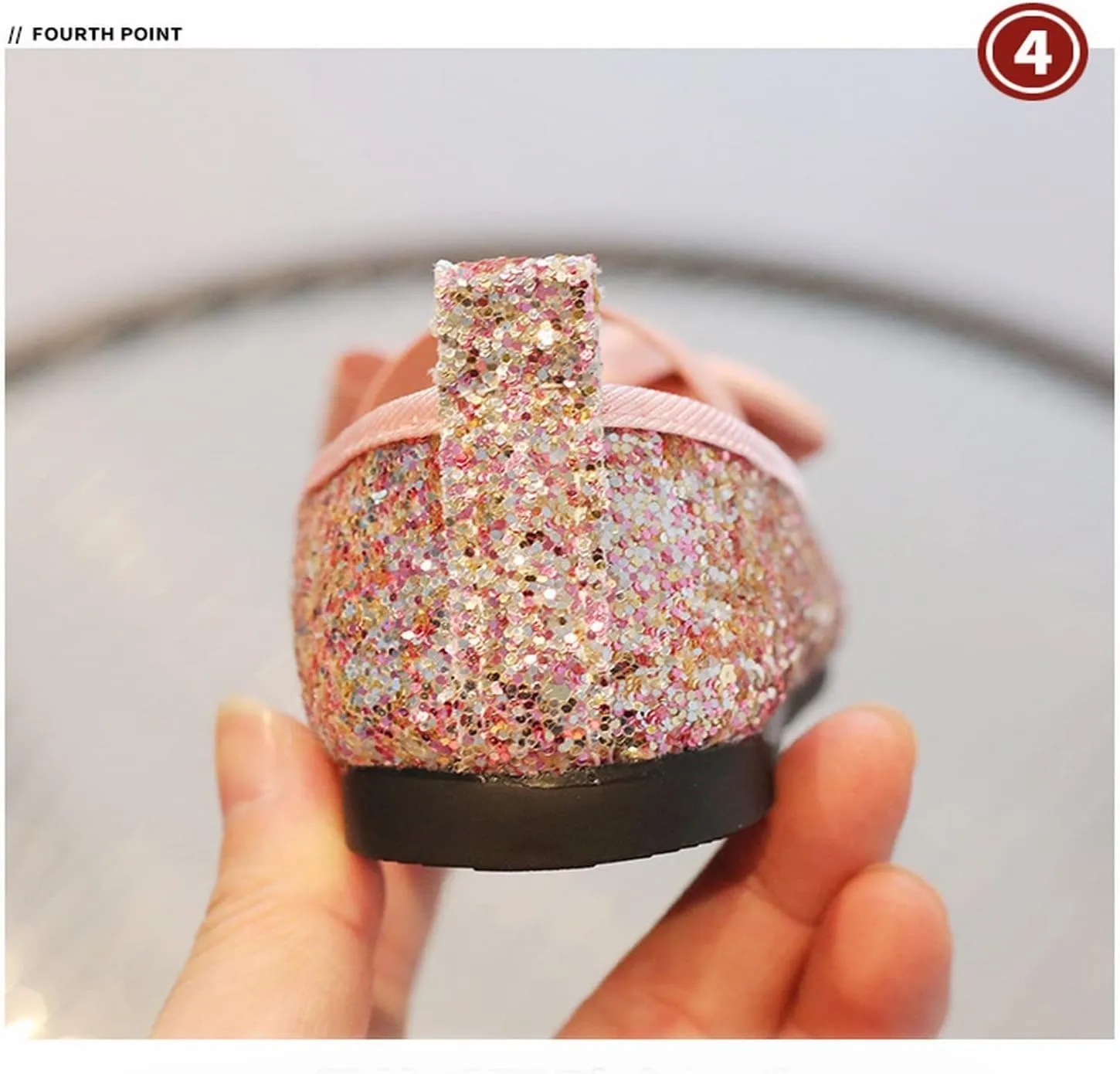 Infant/Toddler Girls Mary Jane Shoes Princess Dresses Ballet Flats Glitter Bowknot Wedding Party Shoes for Little Kid