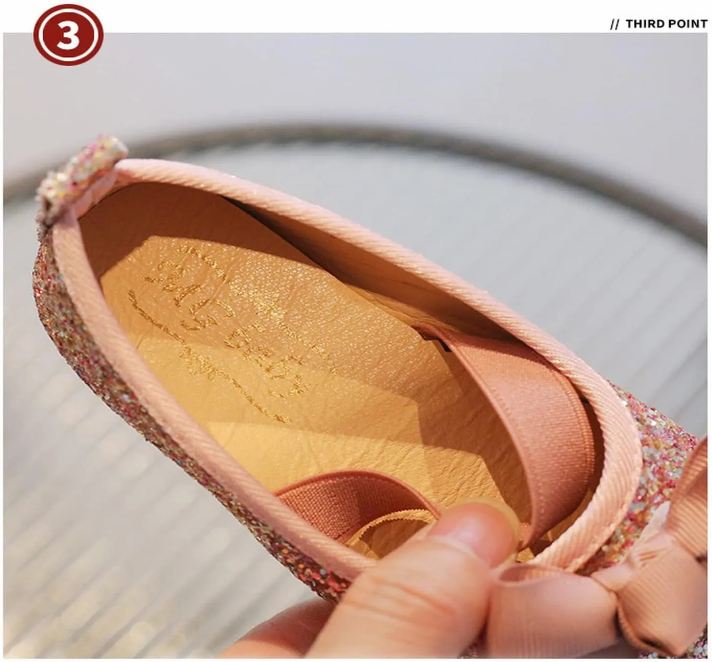 Infant/Toddler Girls Mary Jane Shoes Princess Dresses Ballet Flats Glitter Bowknot Wedding Party Shoes for Little Kid