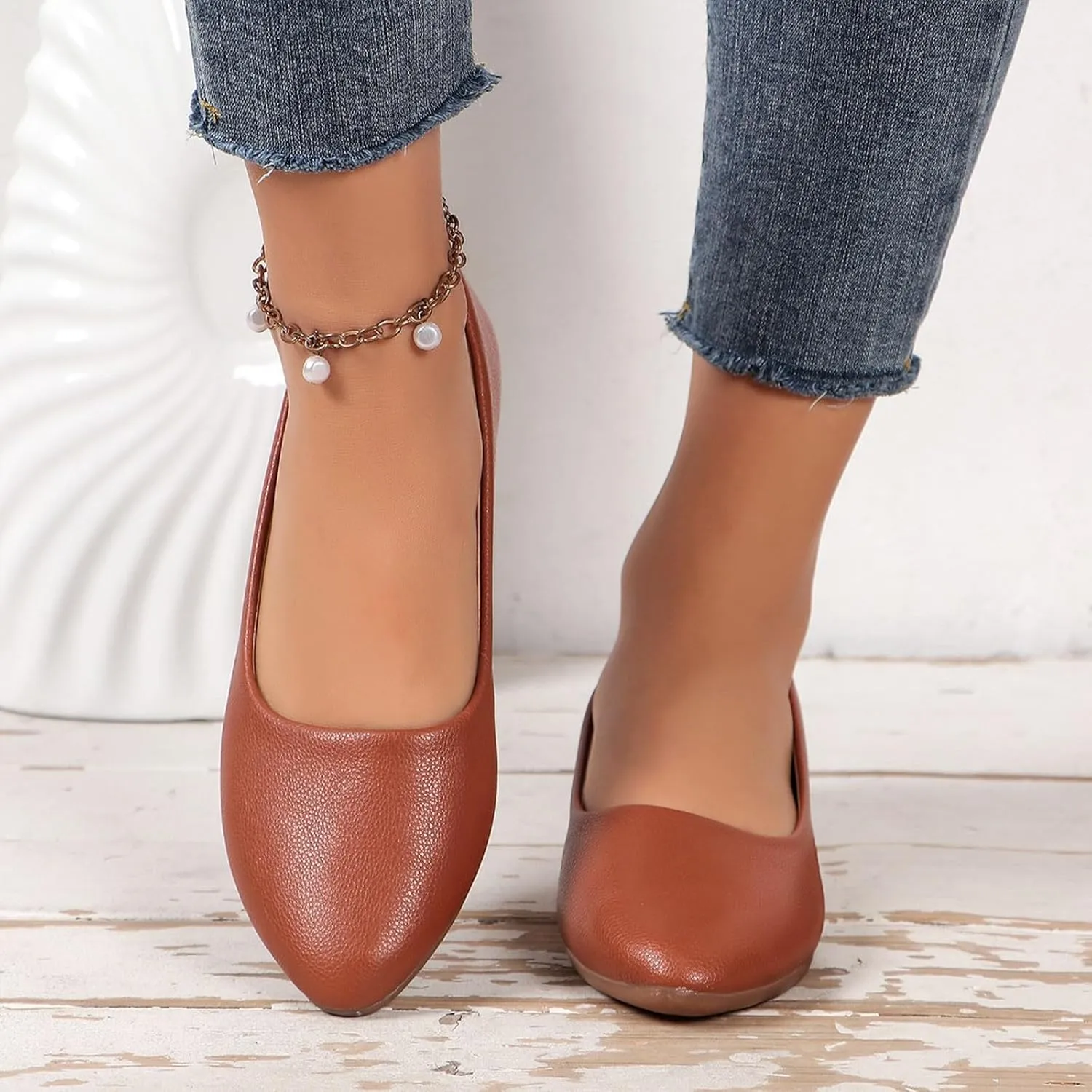 Ladies Large Size Shoes Pure Colour Low Heel Flat Bottom Shoes Loafers Fashion Sandals Women
