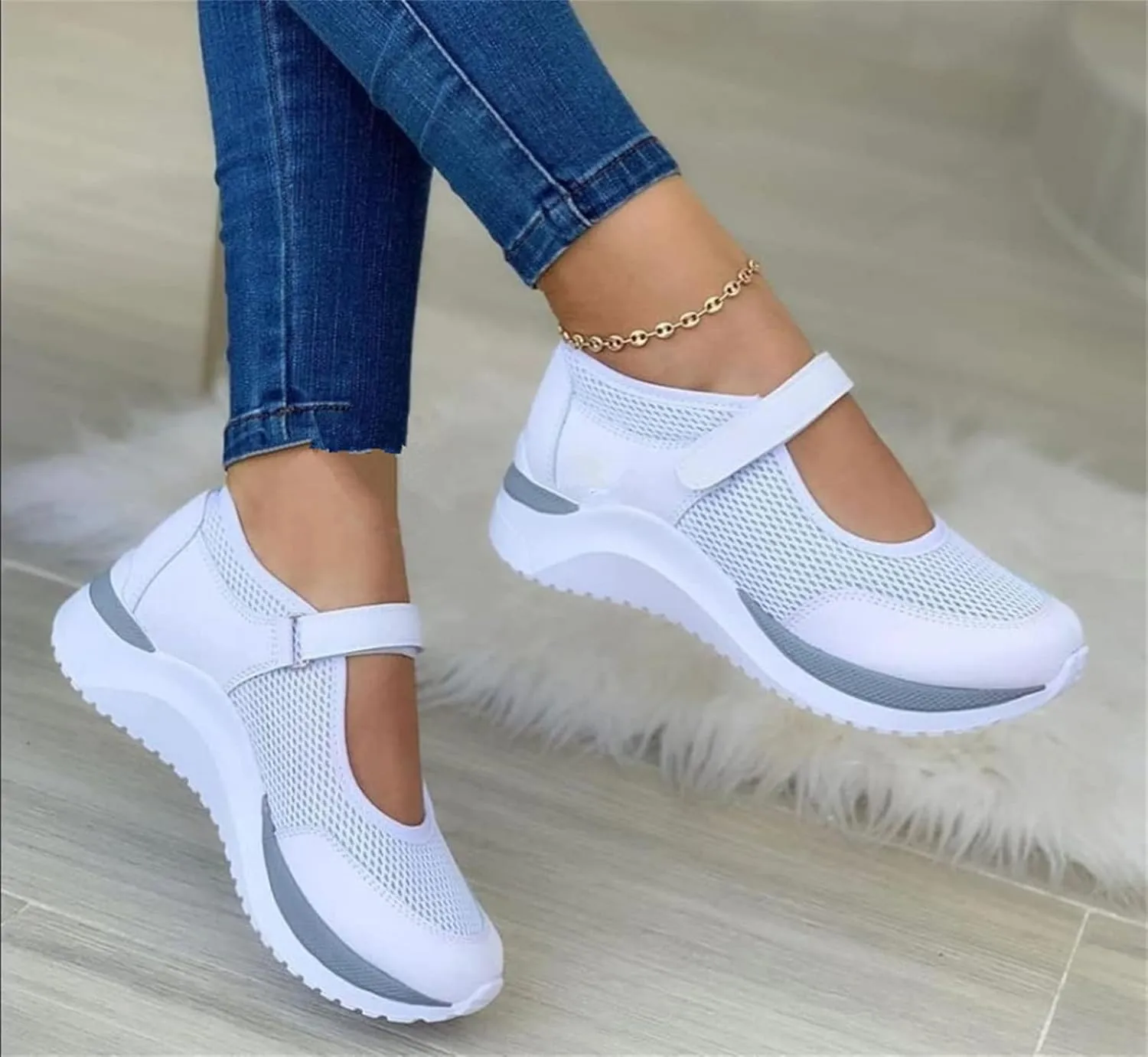 Ladmiple Shoes For Women Sneakers Trendy Casual Lace Up Dressy Summer Fashion Low Top Slip On Platform Walking Shoes