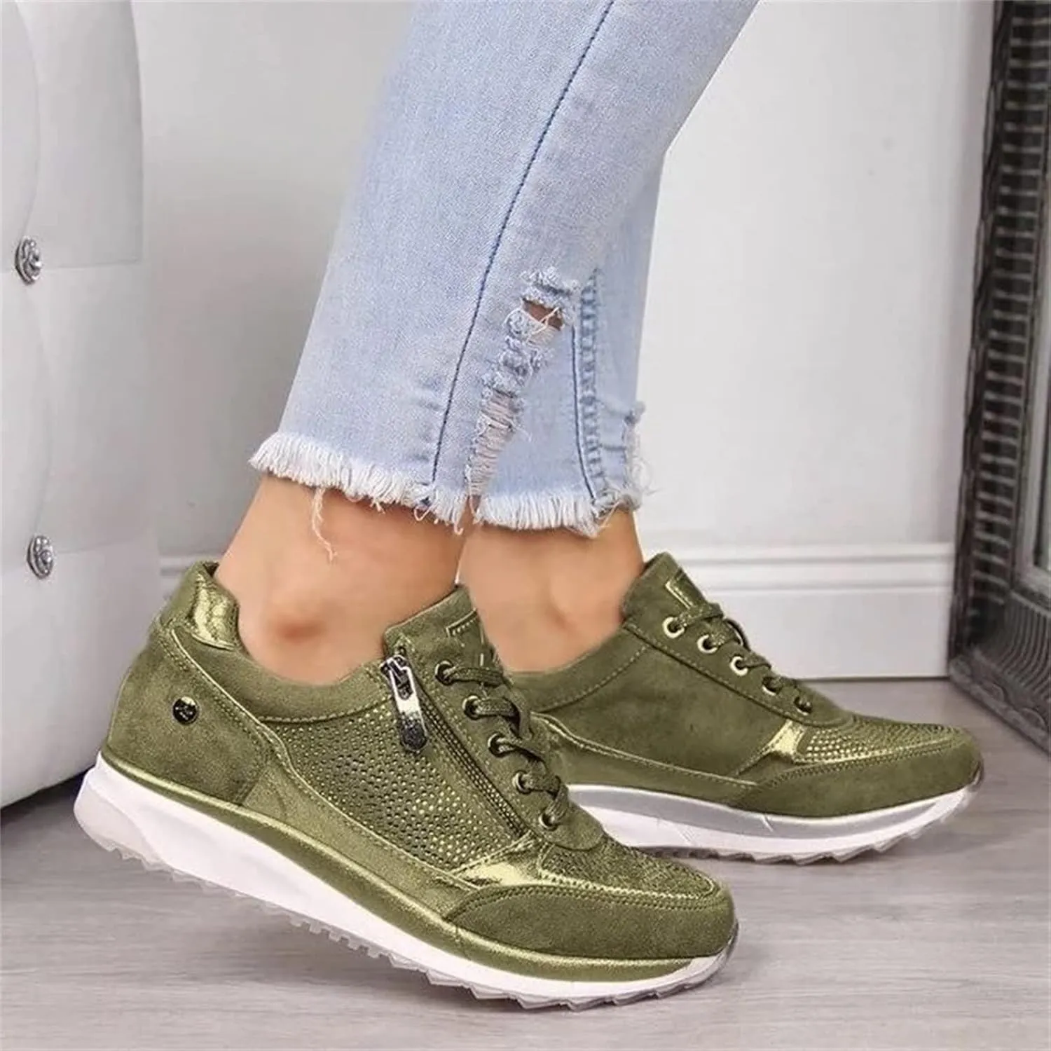 Ladmiple Sneakers For Women Comfortable Shoes Slip On Platform Shoes Fashion Dressy Casual Summer Walking Flats Loafers