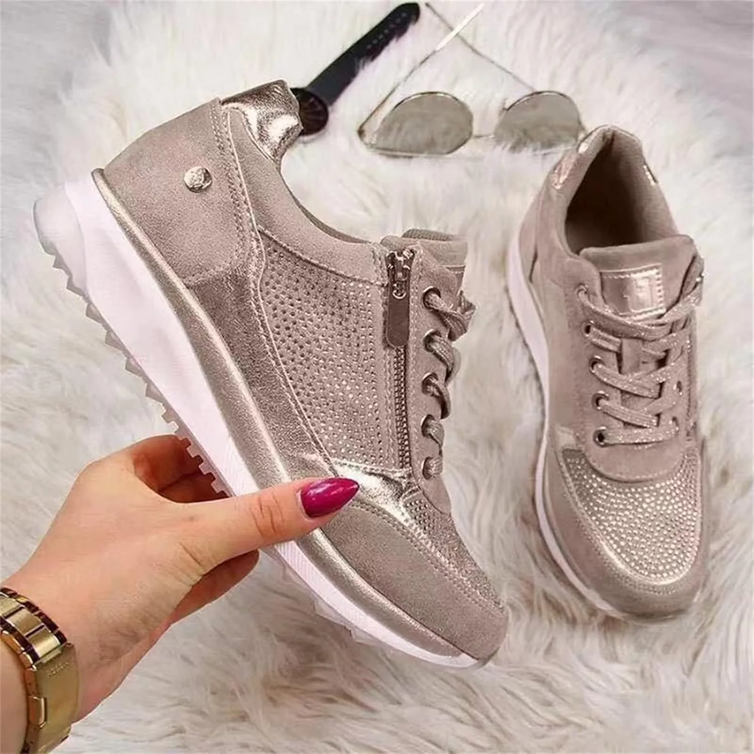 Ladmiple Sneakers For Women Slip On Walking Shoes Casual Cute Fashion Comfortable Dressy Summer Non Slip Flats Loafers
