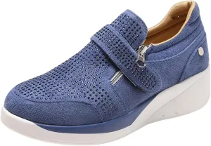 Ladmiple Sneakers For Women Slip On Wide Width Low Top Canvas Walking Shoes Fashion Dressy Casual Summer Flats Loafers