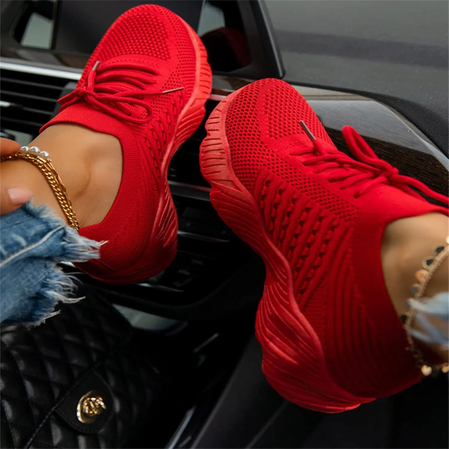 Ladmiple Tennis Shoes Womens Walking Running Comfort Light Weight Mesh Non Slip Fashion Casual Athletic Gym Slip On Sneakers