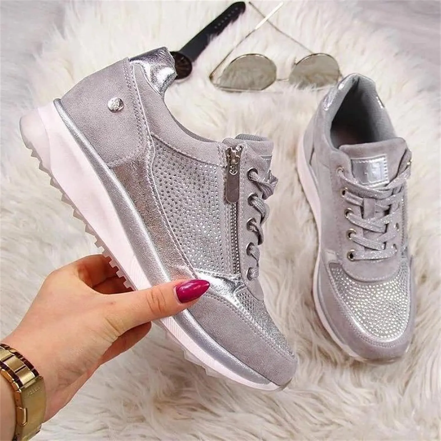 Lausiuoe Christmas Shoes For Women Flats Canvas Shoes Fashion Non-Slip Classic Casual Comfort Low Top Walking Sneakers Loafers