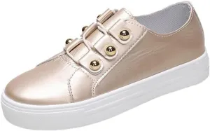 Lausiuoe Shoes for Women Dressy Comfortable Fashion Leather Shoes Lightweight Casual Walking Slip On Sneakers Flat Loafers