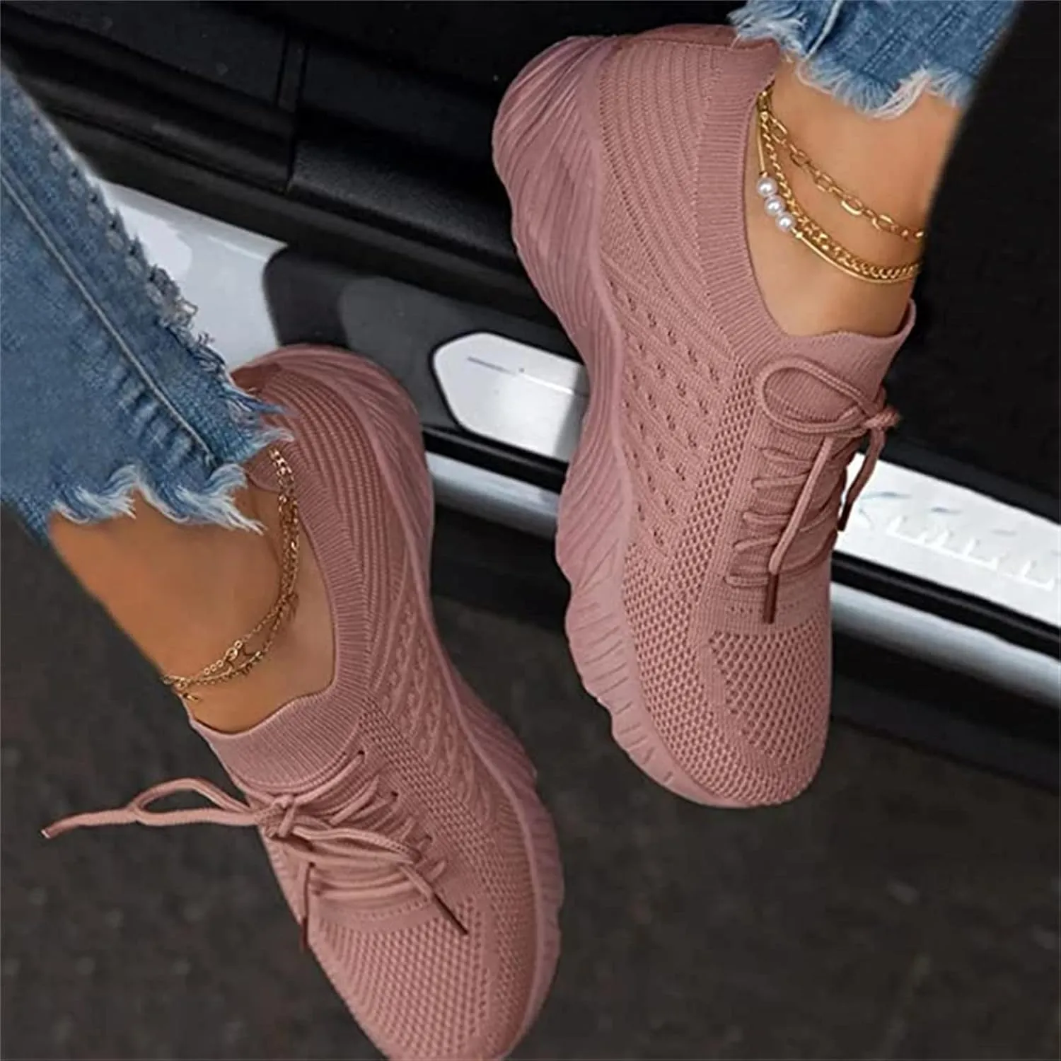 Lausiuoe Shoes For Women Sneakers Wide Width Walking Shoes Comfort Light Weight Mesh Non Slip Work Running Tennis Shoes
