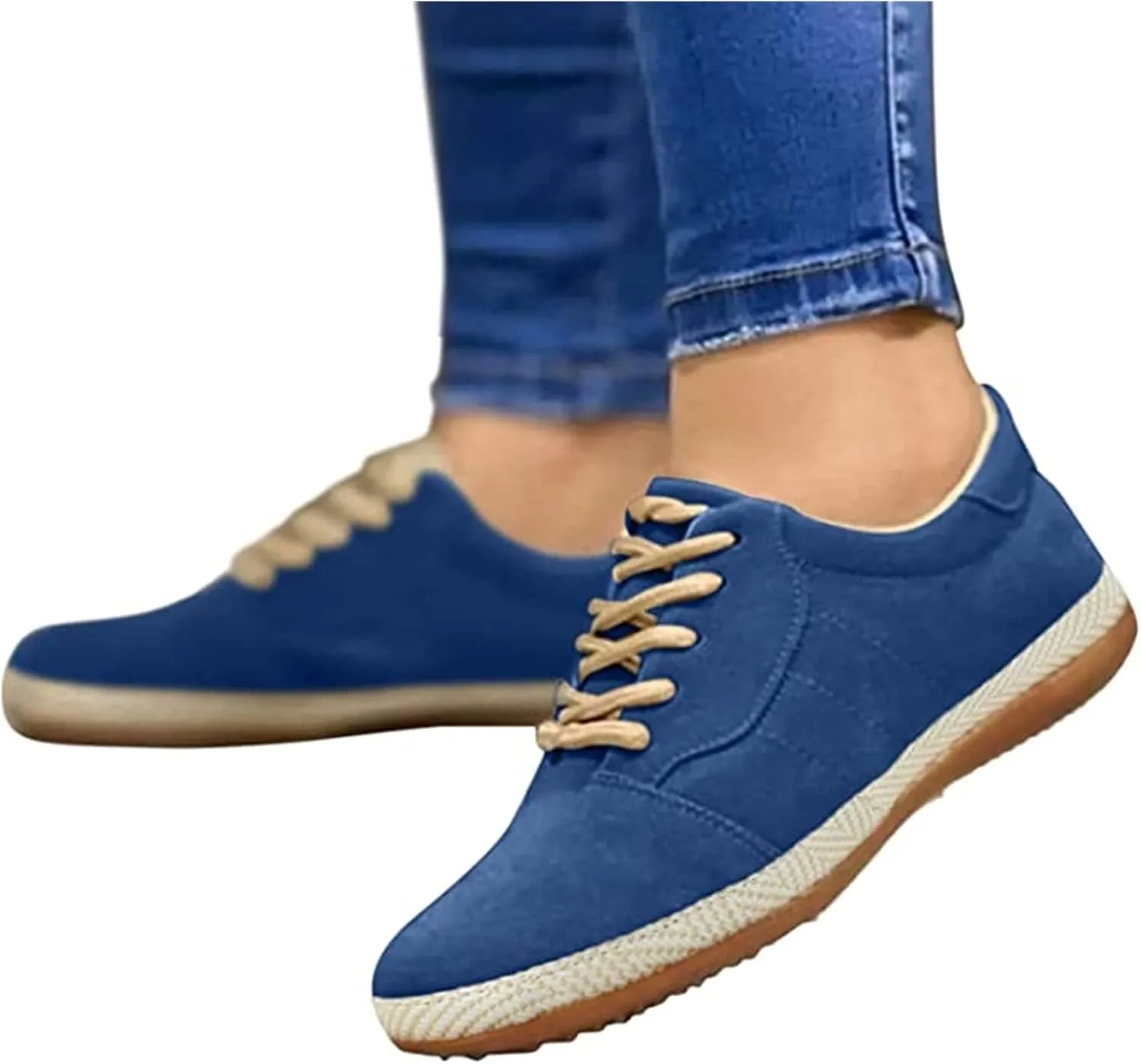 Lausiuoe Sneakers for Women Trendy 2024 Comfortable Casual Fashion Walking Canvas Shoes Classic Soft Slip On Flat Loafers