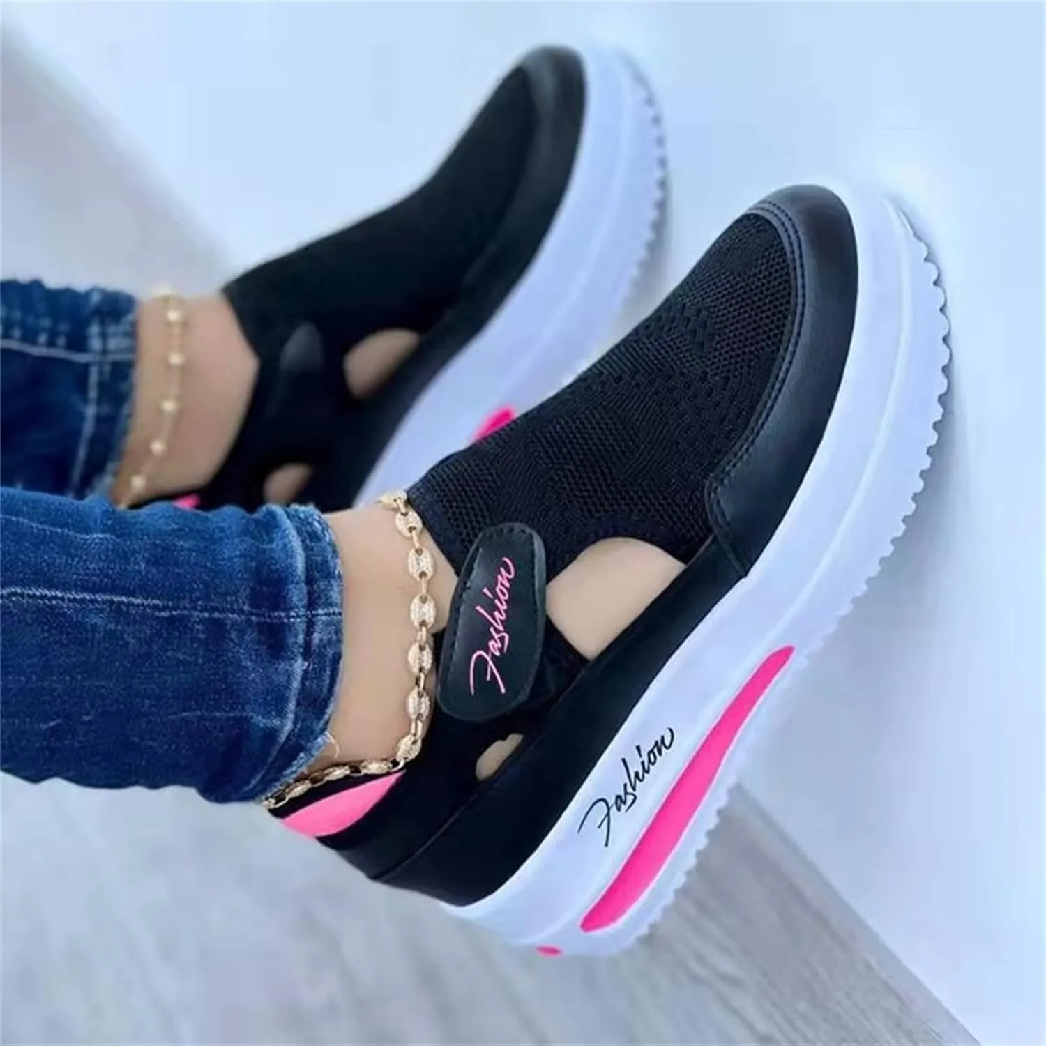 Lausiuoe Sneakers For Women Wide Width Comfortable Slip on Canvas Shoes Low Top Fashion Casual Walking Flat Loafers