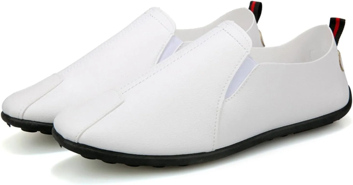 Leisure Men's Four Seasons Non Slip Flat Round Toe Breathable Slip On Lazy Leisure Casual Dress Shoes for Men Size 8 No Slip