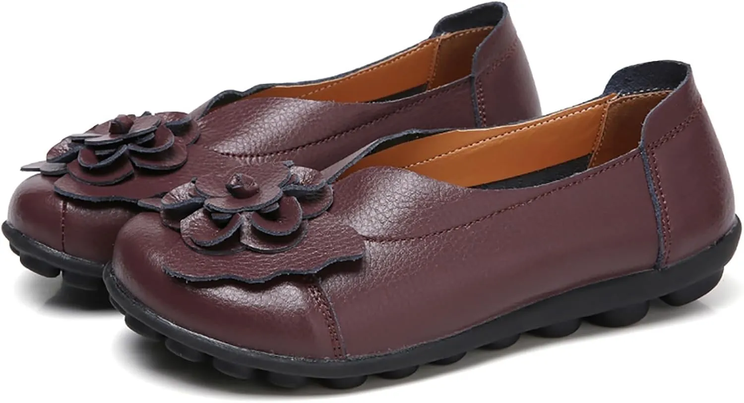 Loafers for Women Comfort Flowers Slip on Soft Sole Flat Lightweight Closed Toe Moccasins Driving Flats Casual Work Office Shoes